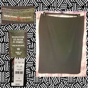 New York & Company brand Black Soft Knit Pencil Skirt Sz 18